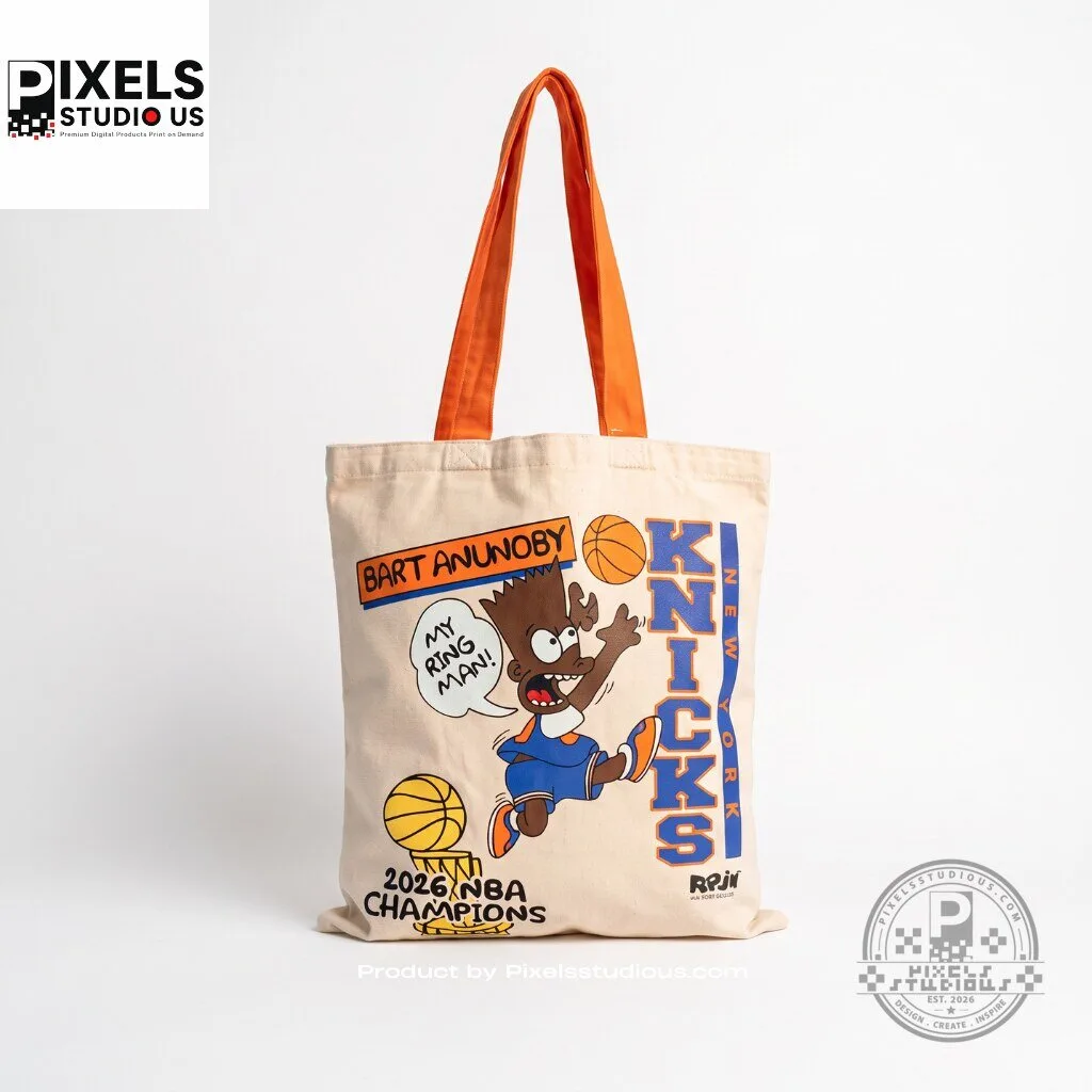 Ray Polanco Jr. Bart Anunoby 2026 NBA Champions Bootleg Knicks Tote Bag 8 Ray Polanco Jr. Bart Anunoby 2026 NBA Champions Bootleg Knicks Tote Bag 3D shirt or sports jersey with all-over print design