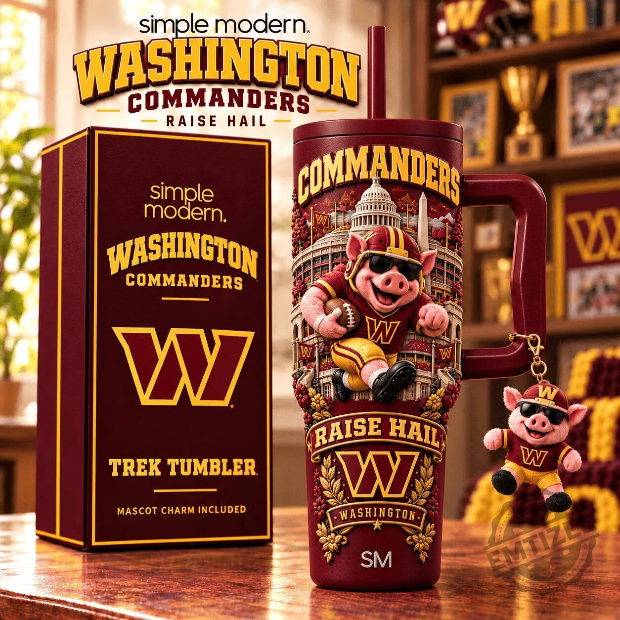 Washington Commanders Raise Hail Football Team Insulated Tumbler with Handle 1 Washington Commanders Raise Hail Football Team Insulated Tumbler with Handle