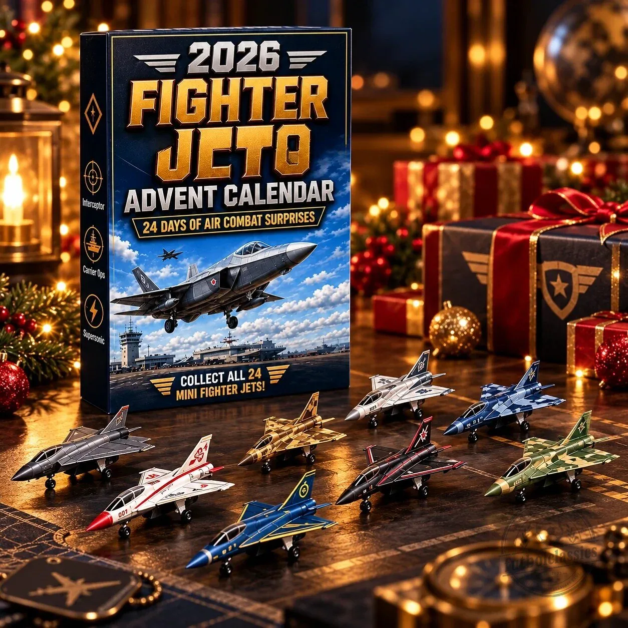 Fighter Jet Advent Calendar 2026 with 24 Mini Aircraft Toys for Christmas Countdown