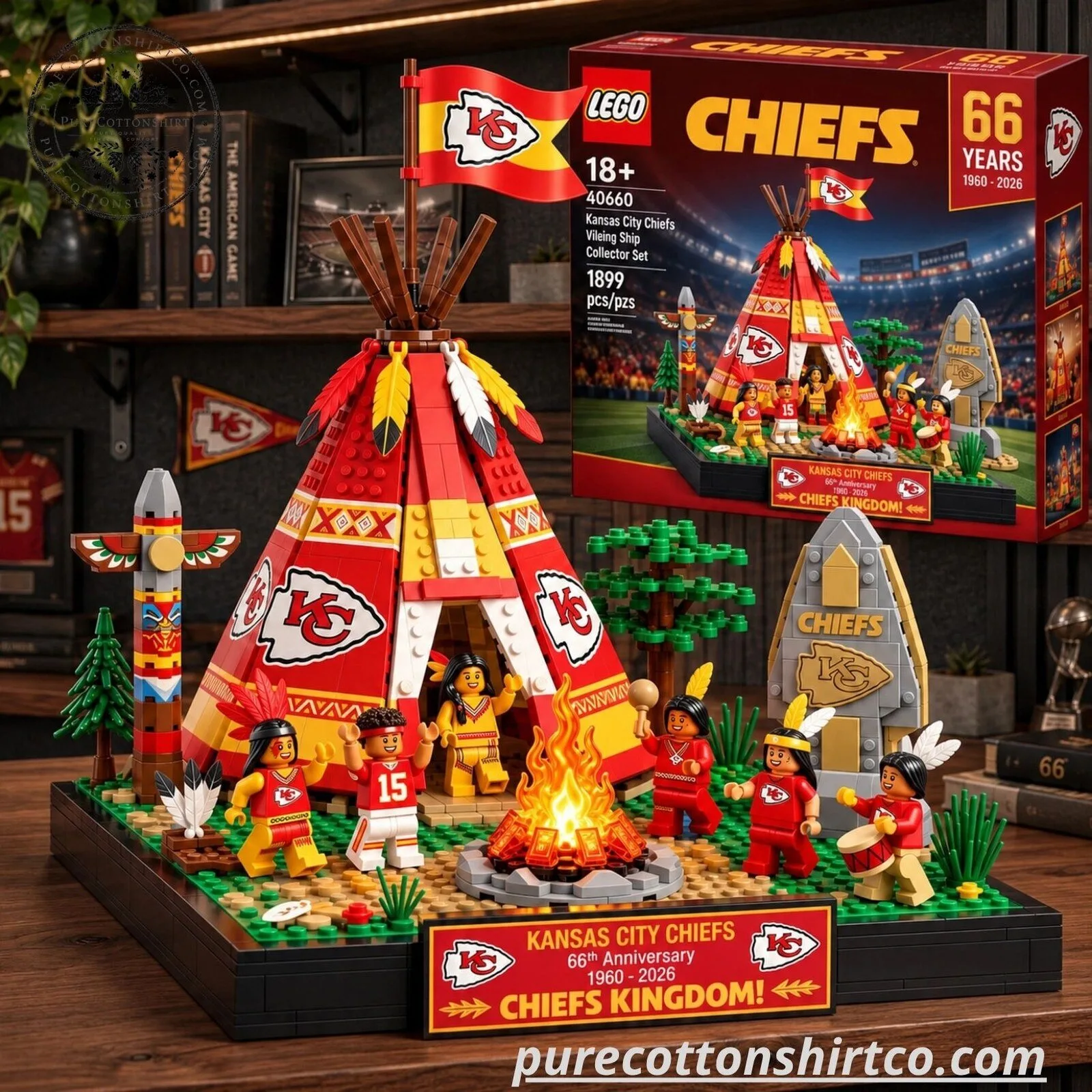 Kansas City Chiefs Kingdom 66 Years Commemorative Teepee Model Kit - Collector's Toy 4 Kansas City Chiefs Kingdom 66 Years Commemorative Teepee Model Kit - Collector