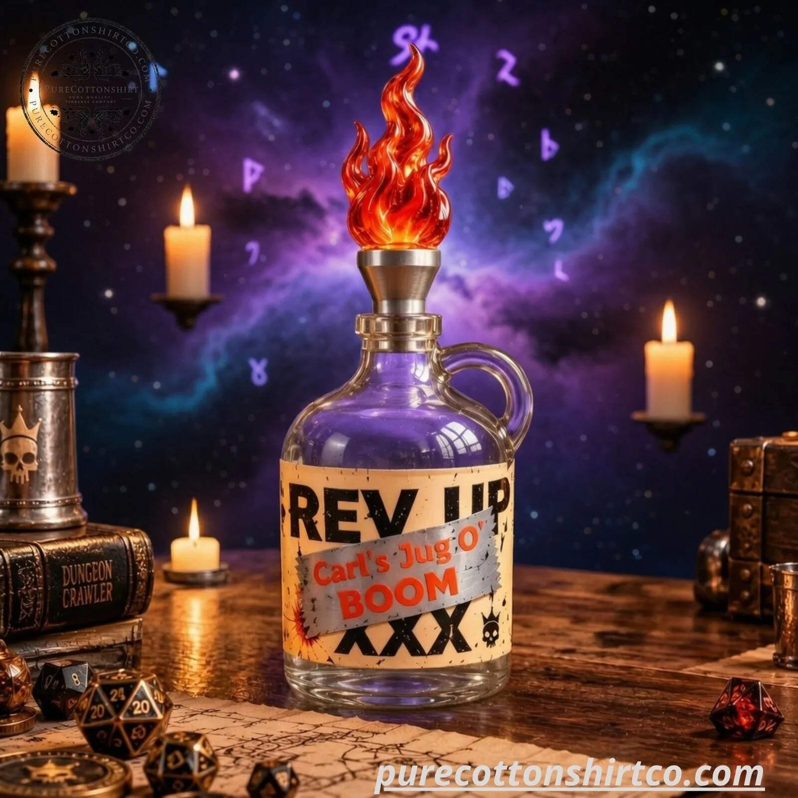Dungeon Crawler Carl Flame Flame-Topped Glass Jug Decanter - Fantasy Gaming Barware Decor 8 Dungeon Crawler Carl Flame Flame-Topped Glass Jug Decanter - Fantasy Gaming Barware Decor