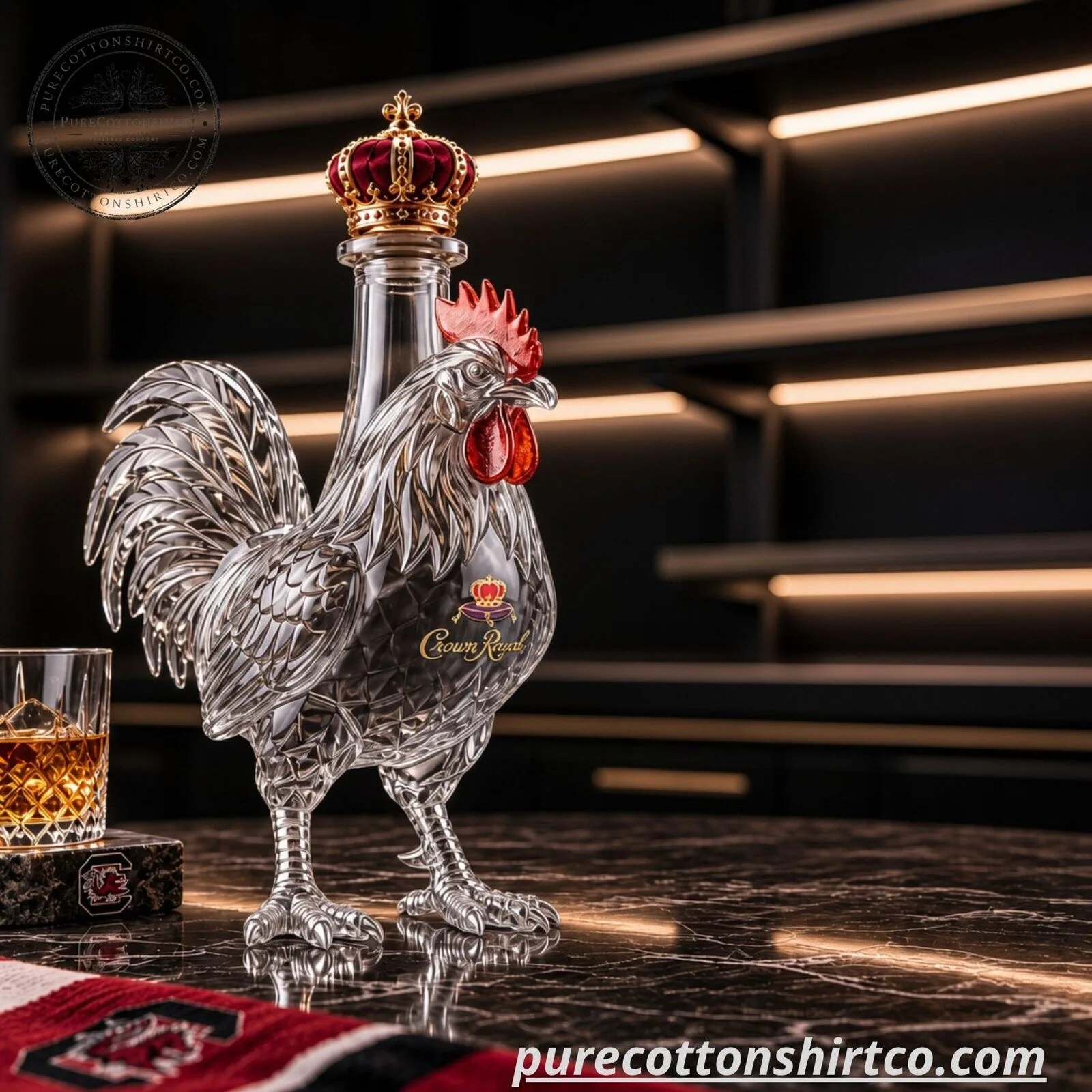 South Carolina Gamecocks x Crown Royal 134 Years Rooster Glass Decanter - Limited Edition Collector Gift - Flash Sale 6 South Carolina Gamecocks x Crown Royal 134 Years Rooster Glass Decanter - Limited Edition Collector Gift