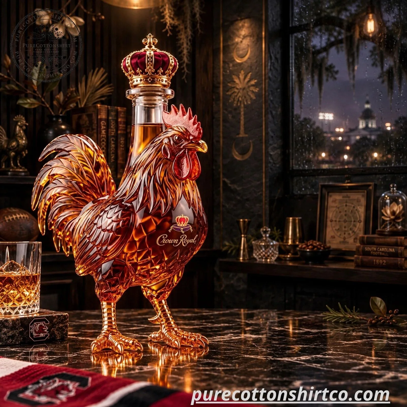 South Carolina Gamecocks x Crown Royal 134 Years Rooster Glass Decanter - Limited Edition Collector Gift - Flash Sale 8 South Carolina Gamecocks x Crown Royal 134 Years Rooster Glass Decanter - Limited Edition Collector Gift