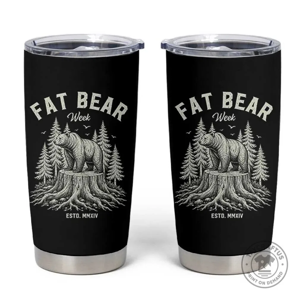 Fat Bear Week Vintage Forest Grizzly Tree Stump Graphic Tumbler Cup 1 Fat Bear Week Vintage Forest Grizzly Tree Stump Graphic Tumbler Cup