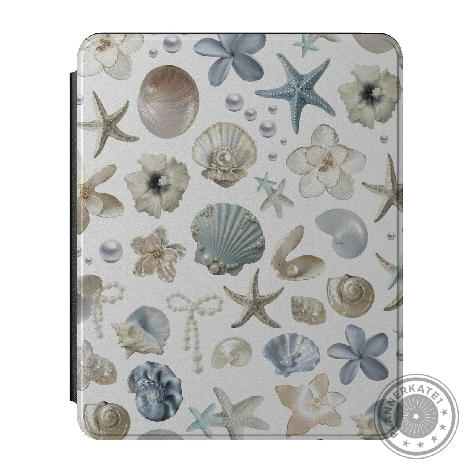 Seashell and Starfish Beach Theme iPad Case with Pearl Accents