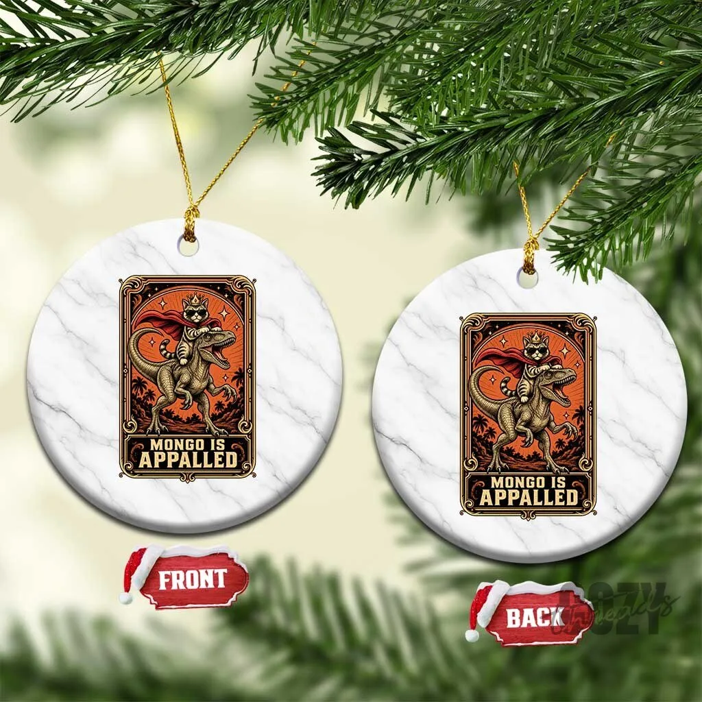 Funny Royal Cat Riding Dinosaur Christmas Tree Ornament Gift