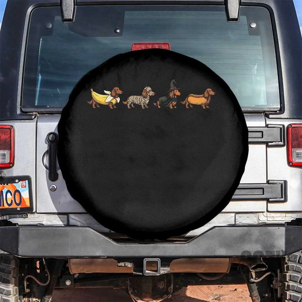 Halloween Dachshund Dog Costumes Spare Tire Cover for Jeep SUV Camper RV Accessories