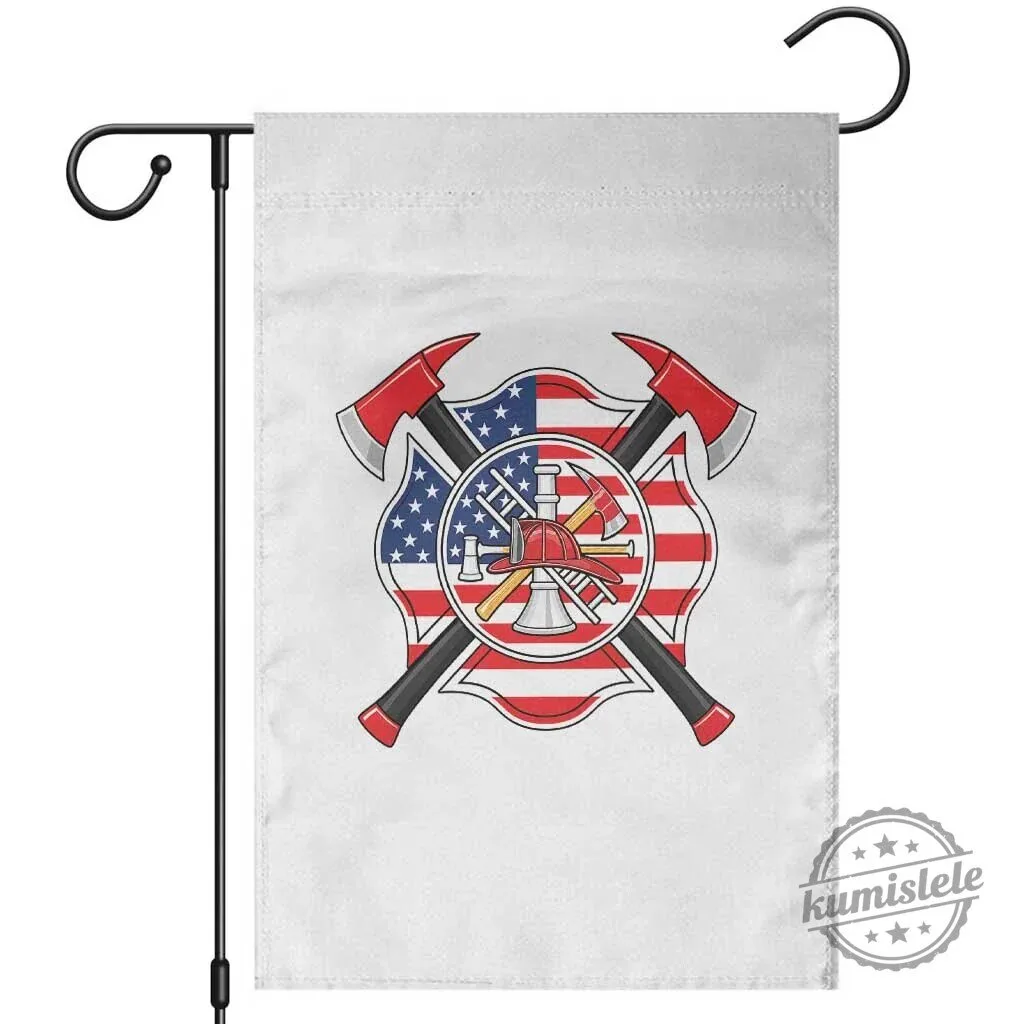Patriotic Firefighter Maltese Cross American Flag Garden Flag