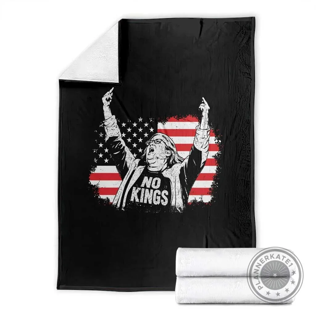 Rebellious Aunt Sue Middle Finger Distressed USA Flag Graphic Throw Blanket