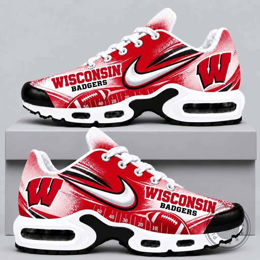 Wisconsin Badgers NCAA Game Day Gridiron Football Team Athletic Shoes Wisconsin Badgers NCAA Game Day Gridiron Football Team Athletic Shoes