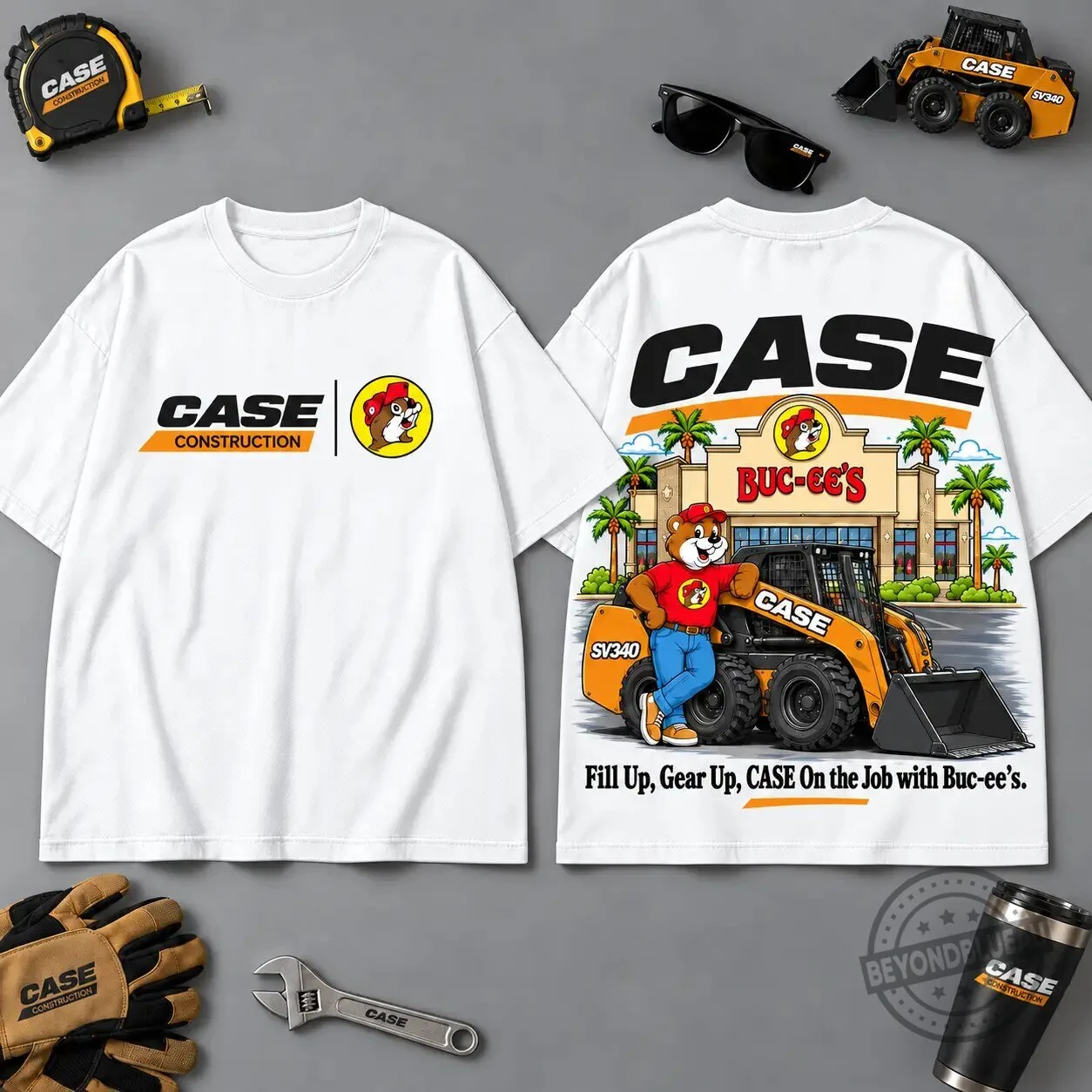 Case IH Construction Buc-ee's Beaver Character Graphic T-Shirt 5 Case IH Construction Buc-ee