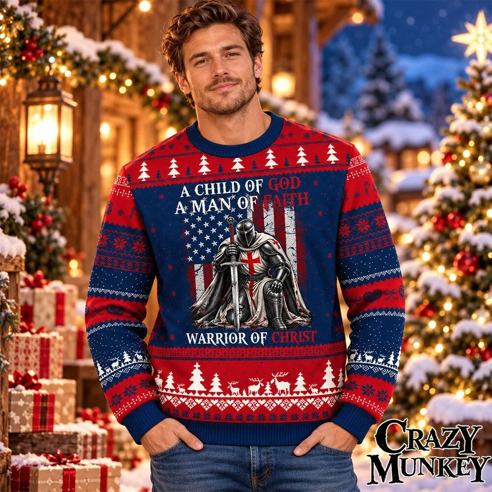 Christian Knight Templar Warrior of Christ Christmas Sweater | Apparel