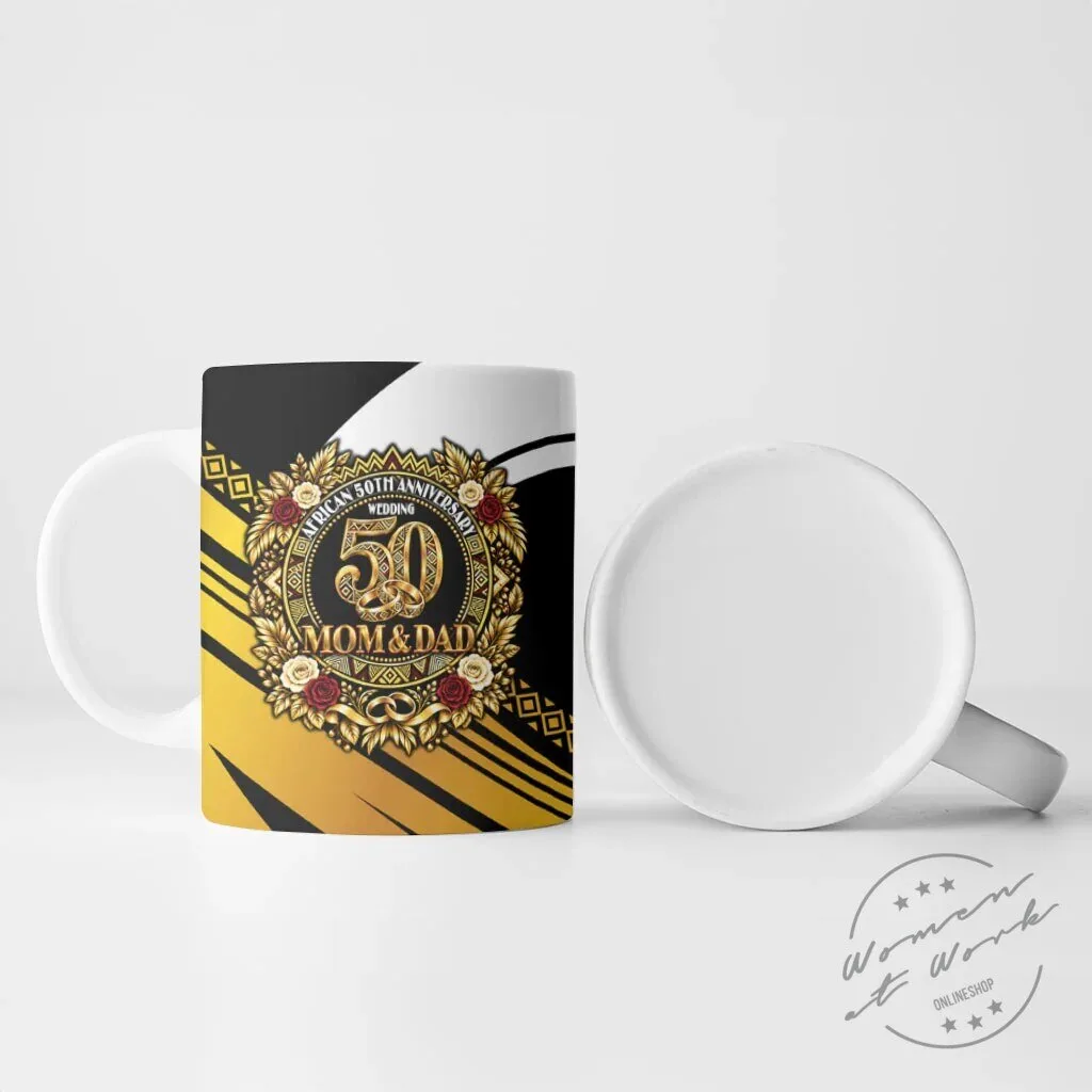 African 50th Wedding Anniversary Mom and Dad Golden Celebration Mug 8 African 50th Wedding Anniversary Mom and Dad Golden Celebration Mug