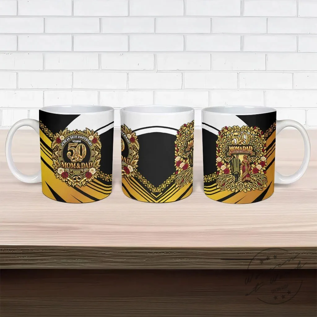 African 50th Wedding Anniversary Mom and Dad Golden Celebration Mug 9 African 50th Wedding Anniversary Mom and Dad Golden Celebration Mug