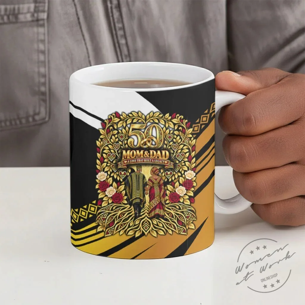 African 50th Wedding Anniversary Mom and Dad Golden Celebration Mug 10 African 50th Wedding Anniversary Mom and Dad Golden Celebration Mug