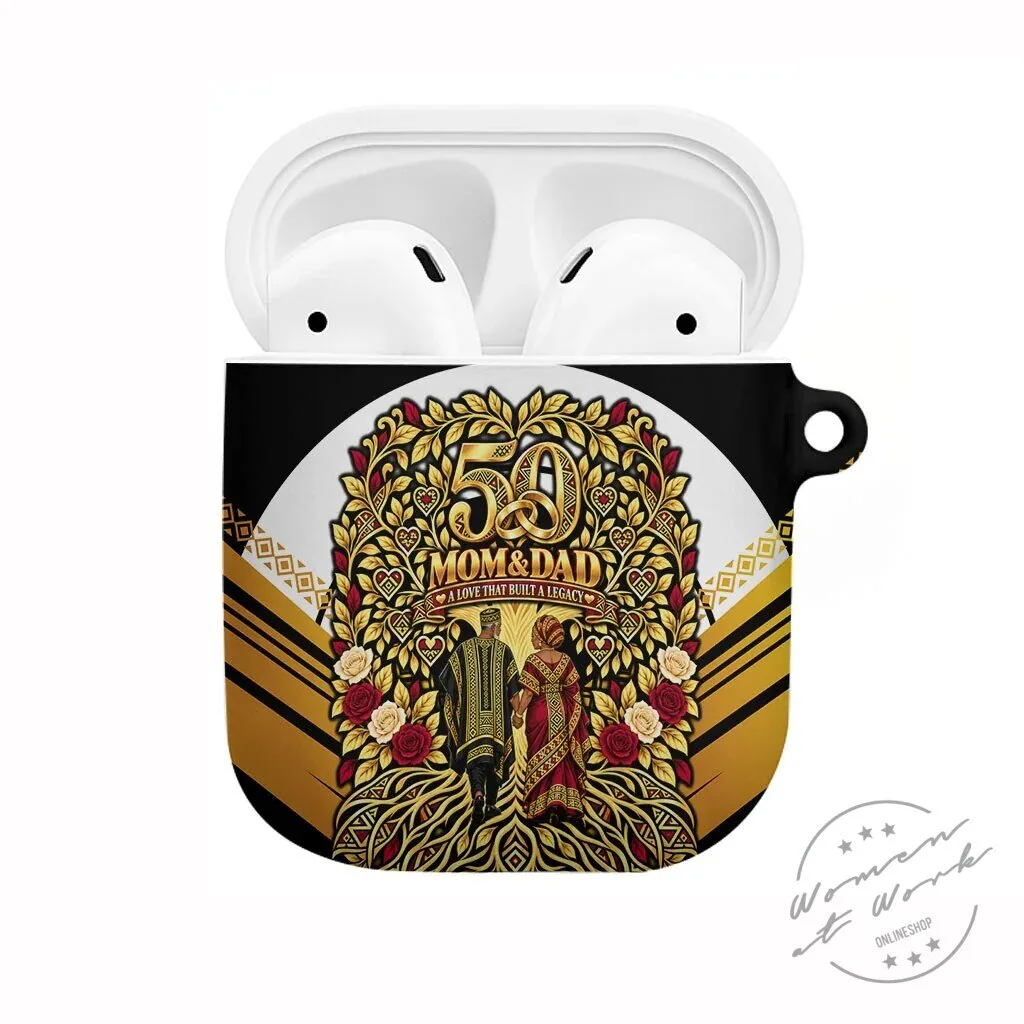 African American 50th Wedding Anniversary Mom and Dad Golden Legacy AirPods Case