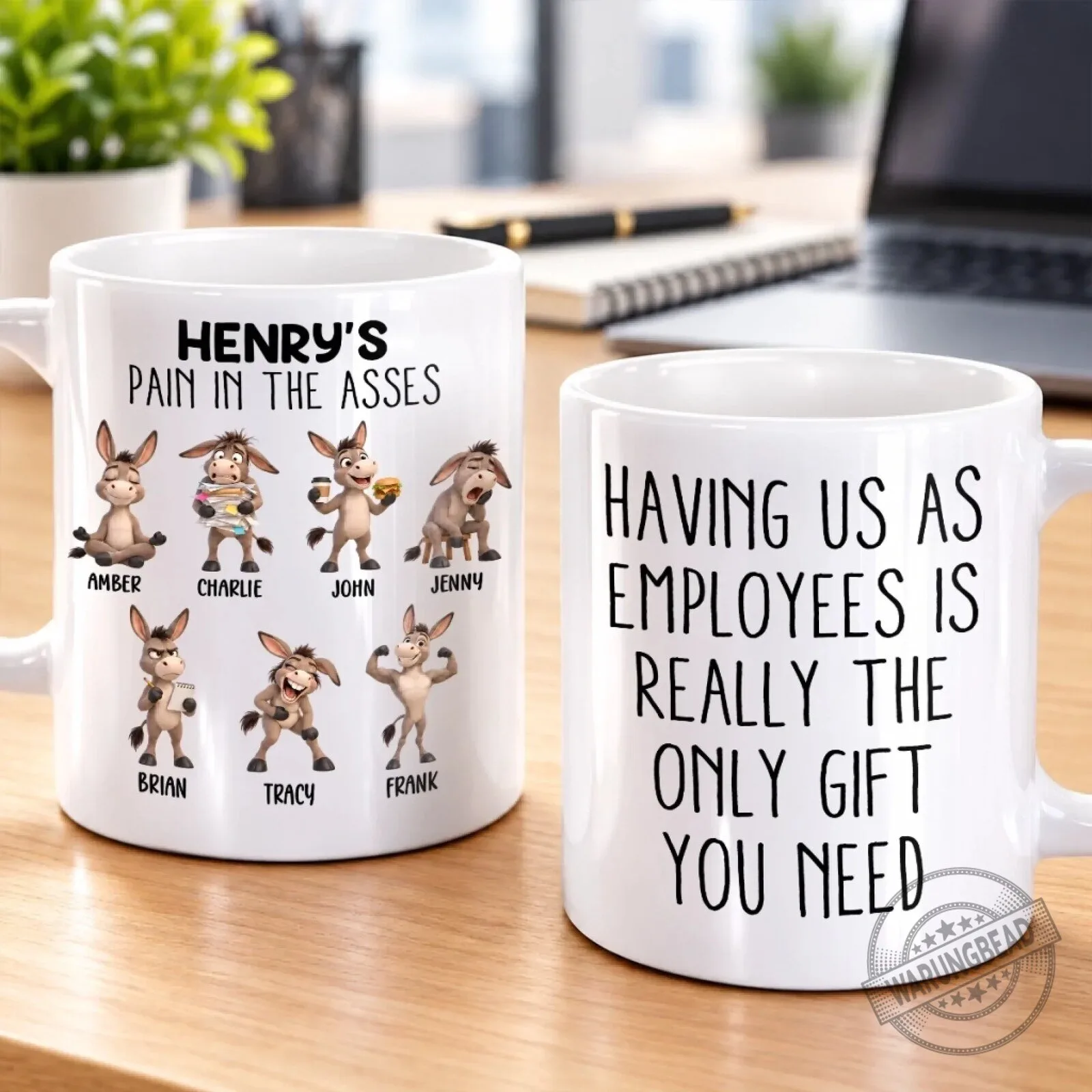 Funny Donkey Employee Gifts for Boss Coworkers Personalized Coffee Mug