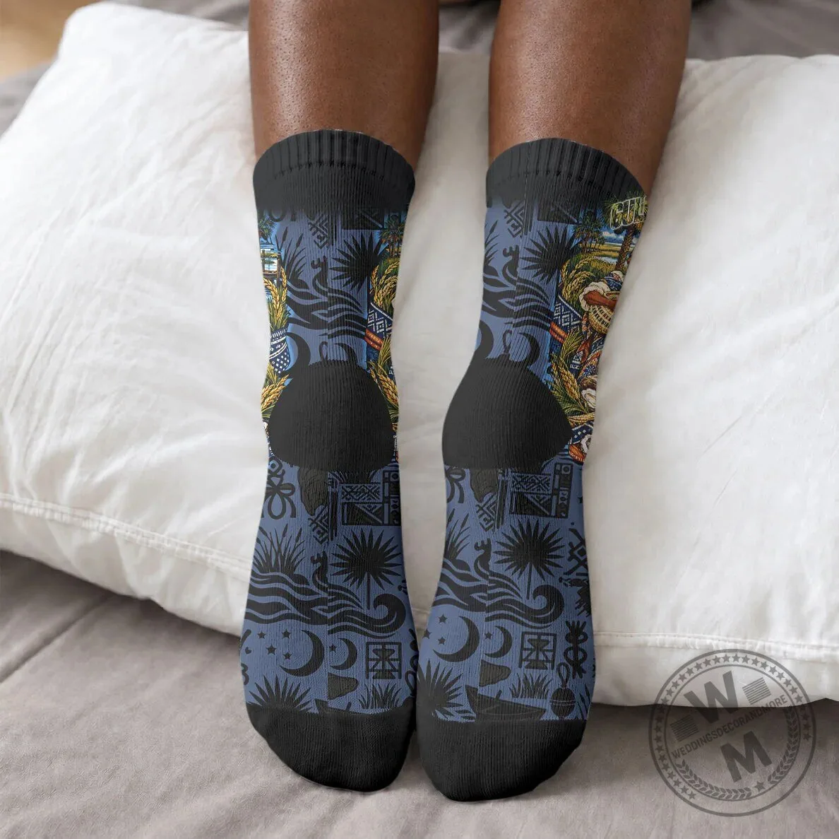 African American Gullah Geechee Sweetgrass Basket Coastal Crew Socks 8 African American Gullah Geechee Sweetgrass Basket Coastal Crew Socks