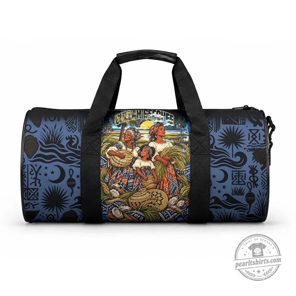 Gullah Geechee African American Heritage Sweetgrass Basket Coastal Duffle Bag