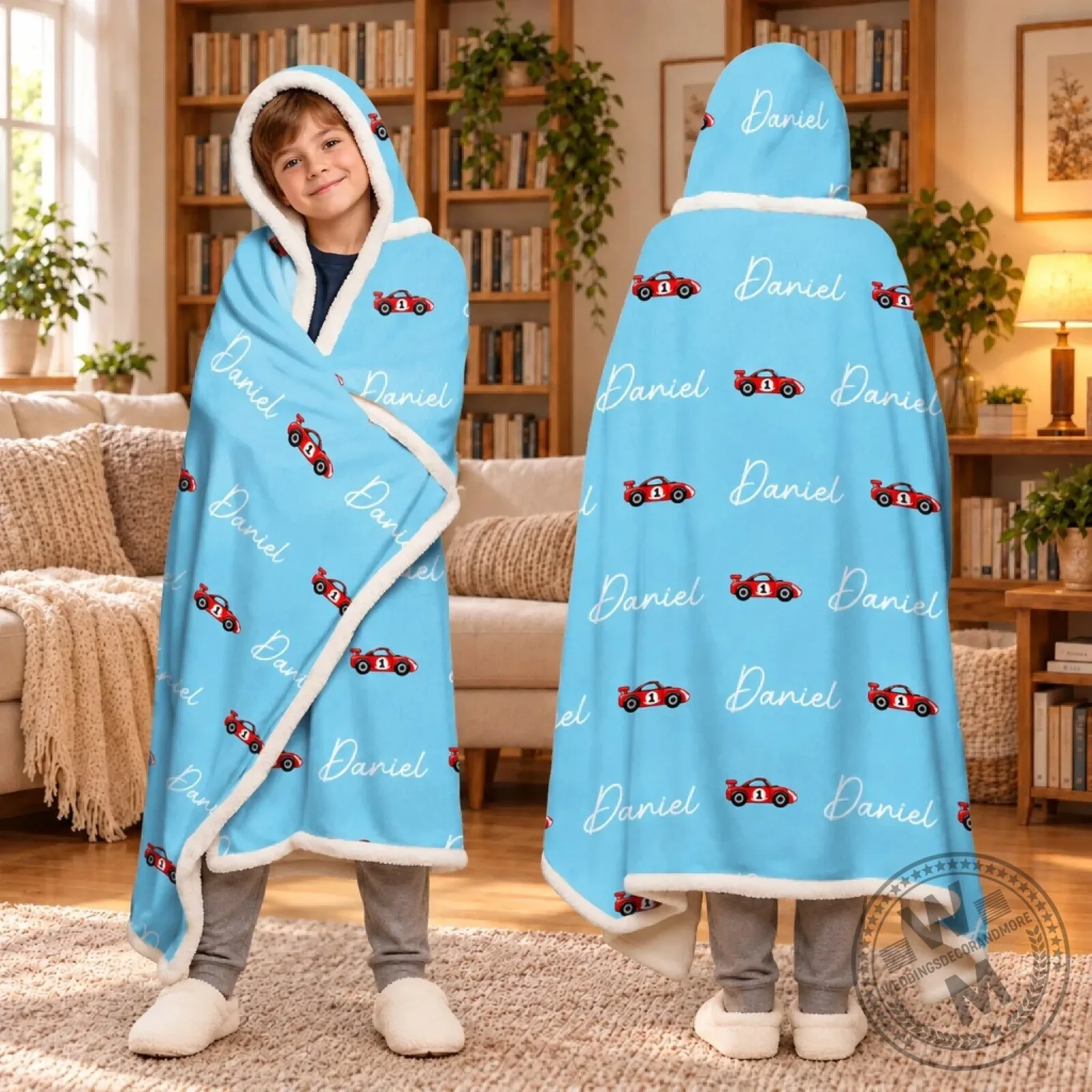Personalized Unicorn Princess Race Car Hooded Blanket 6 Personalized Unicorn Princess Race Car Hooded Blanket