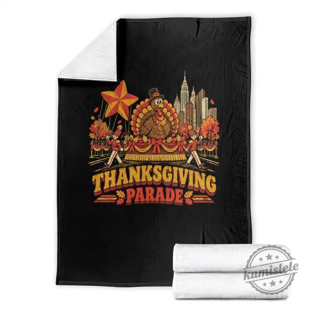 Thanksgiving Parade Turkey New York City Skyline Holiday Blanket