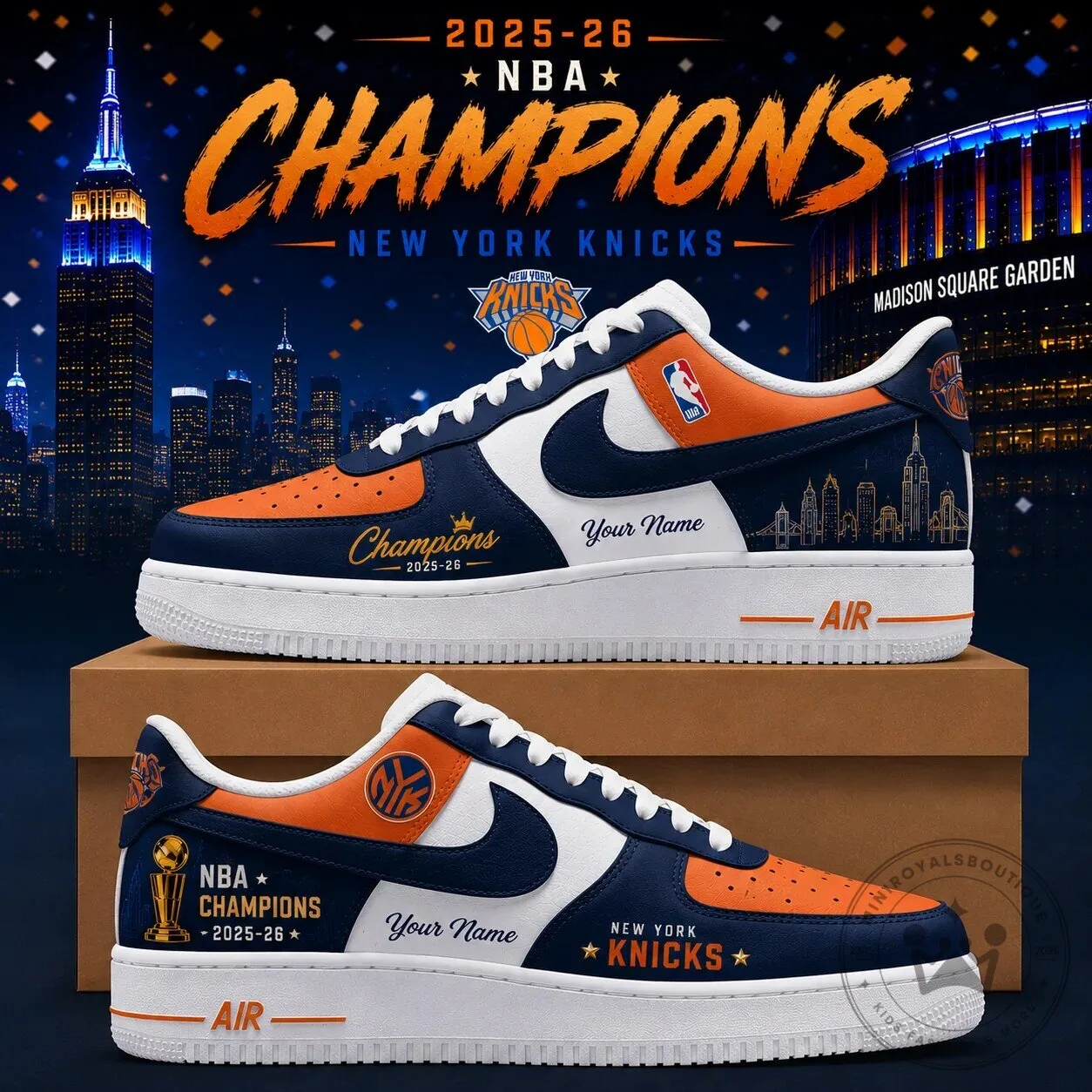 New York Knicks 2026 NBA Champions Custom Sneakers
