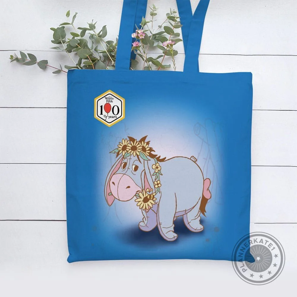 Winnie the Pooh Eeyore 100 Years Anniversary Floral Tote Bag
