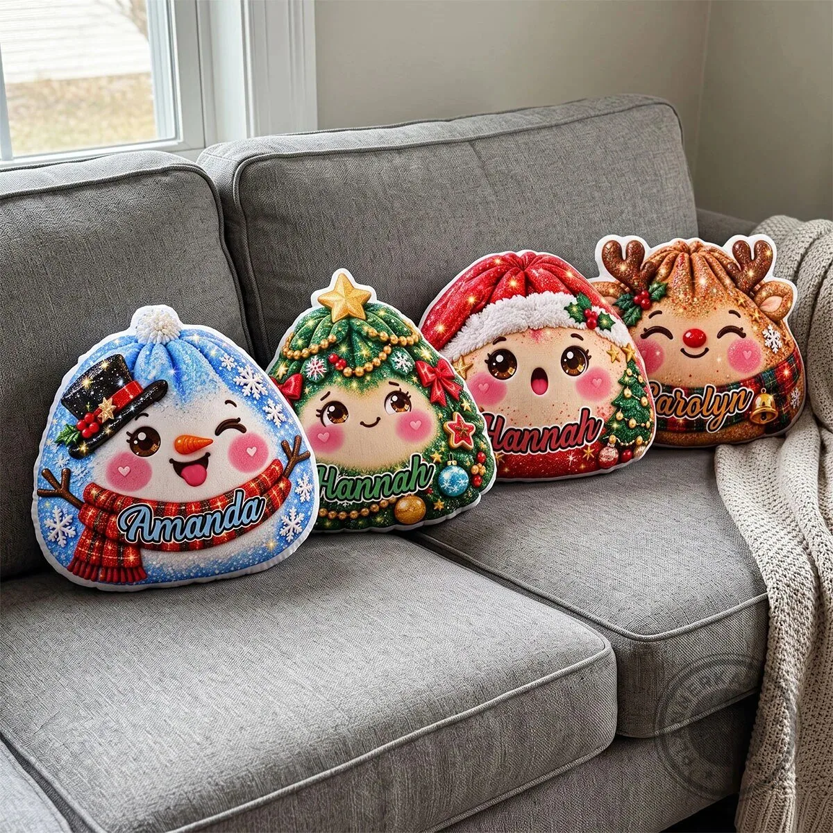 Personalized Snowman Christmas Holiday Custom Name Decorative Throw Pillow 9 Personalized Snowman Christmas Holiday Custom Name Decorative Throw Pillow