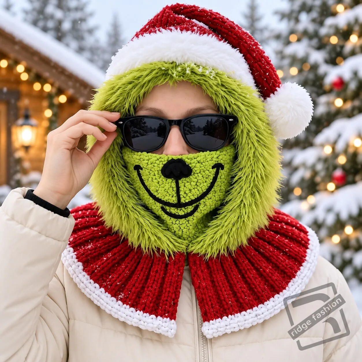 Handmade Crochet Grinch Santa Hat