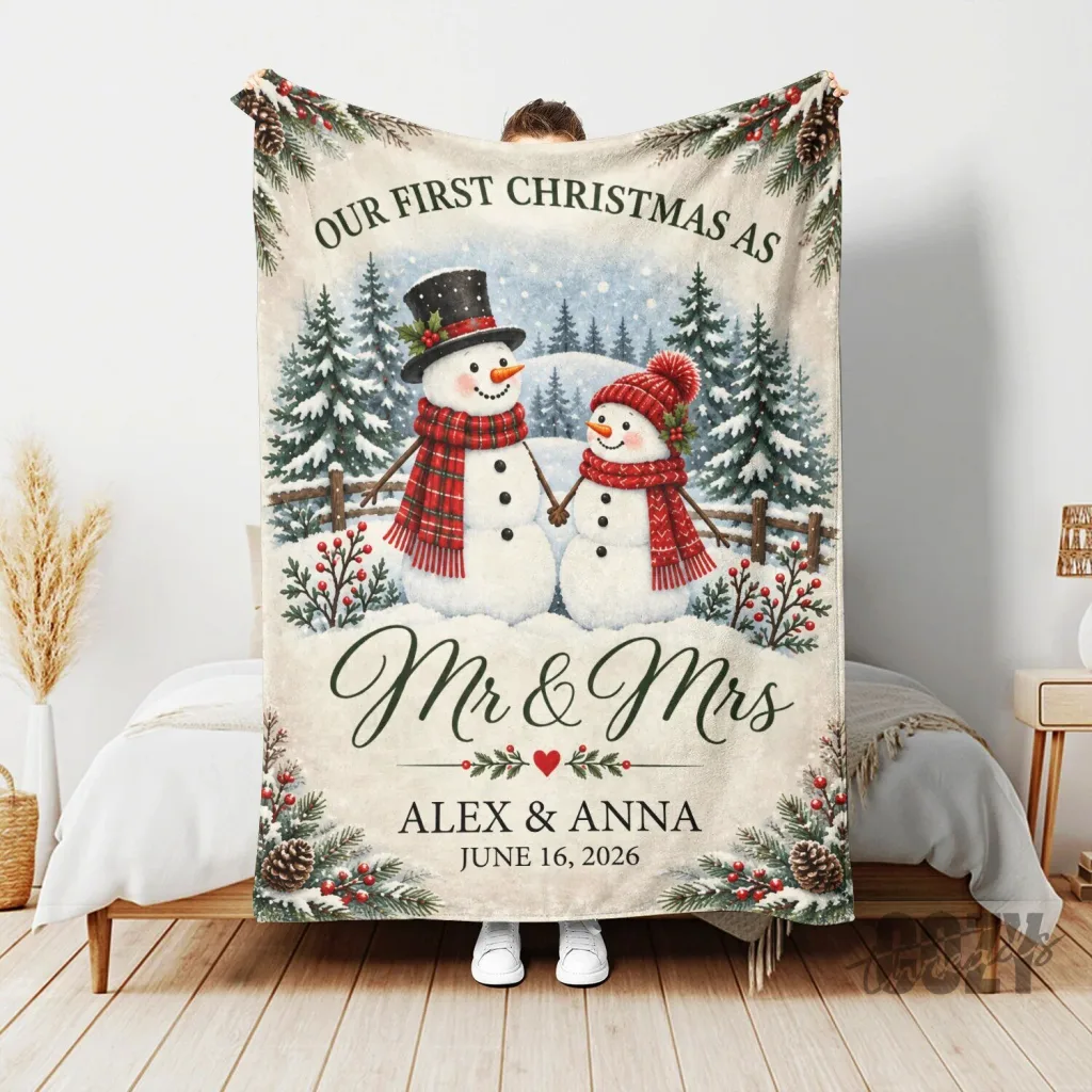 Funny Royal Cat Riding Dinosaur Christmas Tree Ornament Gift 51 Our First Christmas As Mr & Mrs Personalized Snowman Couple Blanket