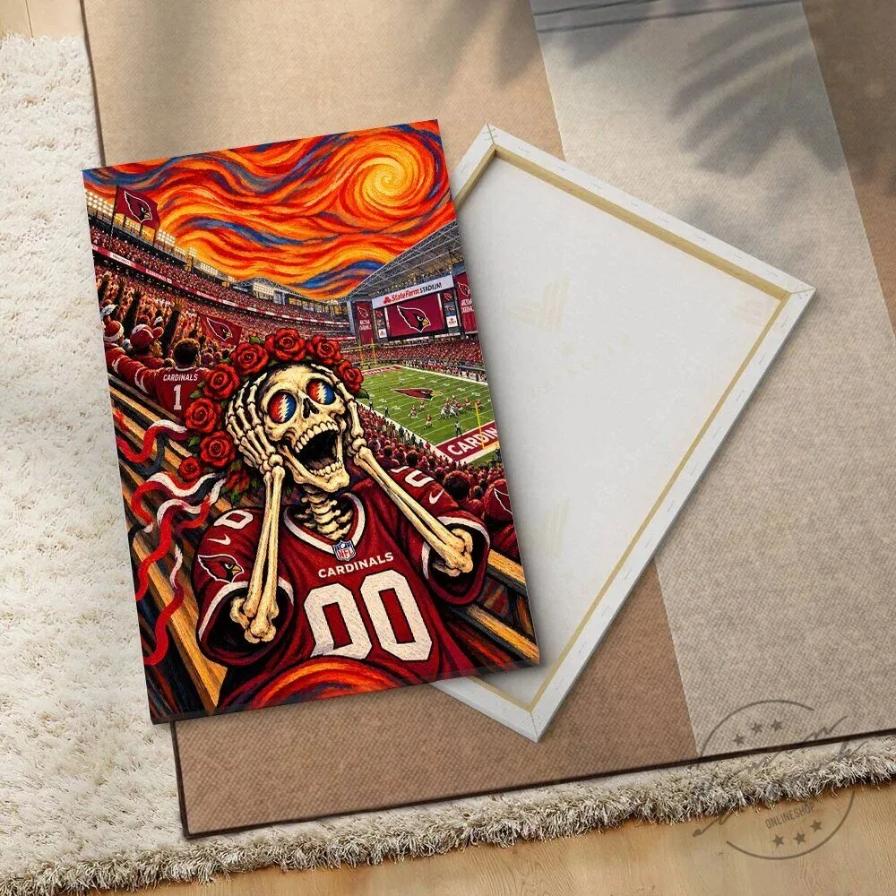 State Farm Stadium Arizona Cardinals Grateful Dead Skeleton Scream Canvas Wall Art