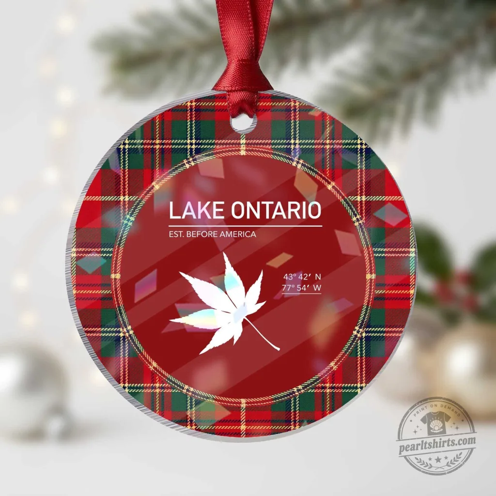 Lake Ontario Est Before America Satire Holographic Acrylic Christmas Ornament