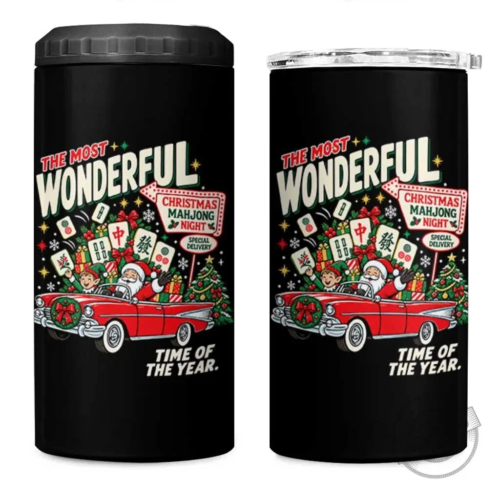 Christmas Mahjong Night The Most Wonderful Time Of The Year Can Cooler Tumbler