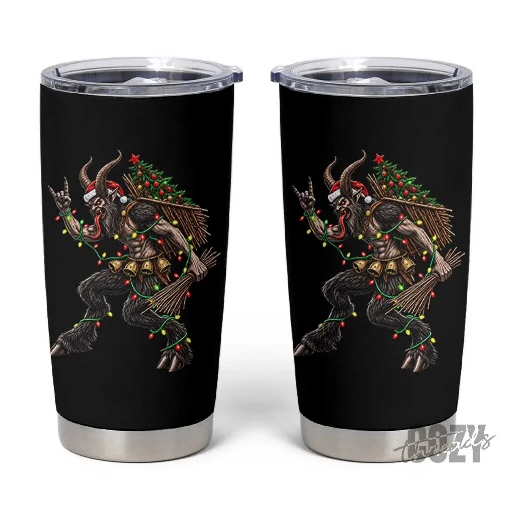 Krampus Christmas Rock On Heavy Metal Dark Fantasy Alpine Monster Tumbler