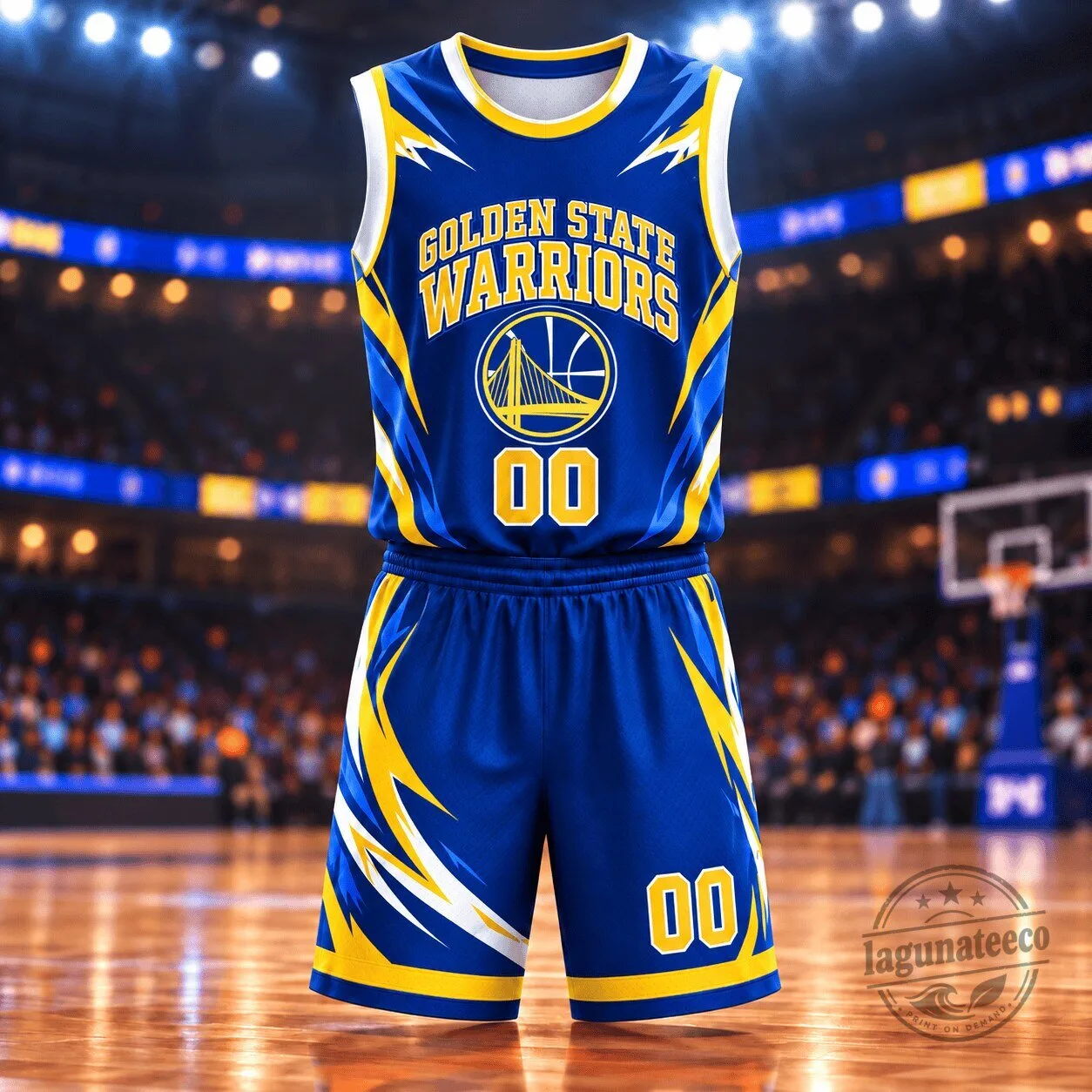Golden State Warriors Personalized Basketball Jersey and Shorts Set for Adults