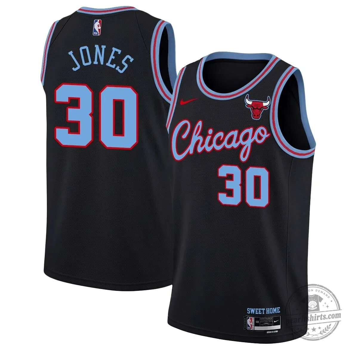 Chicago Bulls Jones Number 30 White Basketball Jersey 27 Chicago Bulls Jones Number 30 White Basketball Jersey