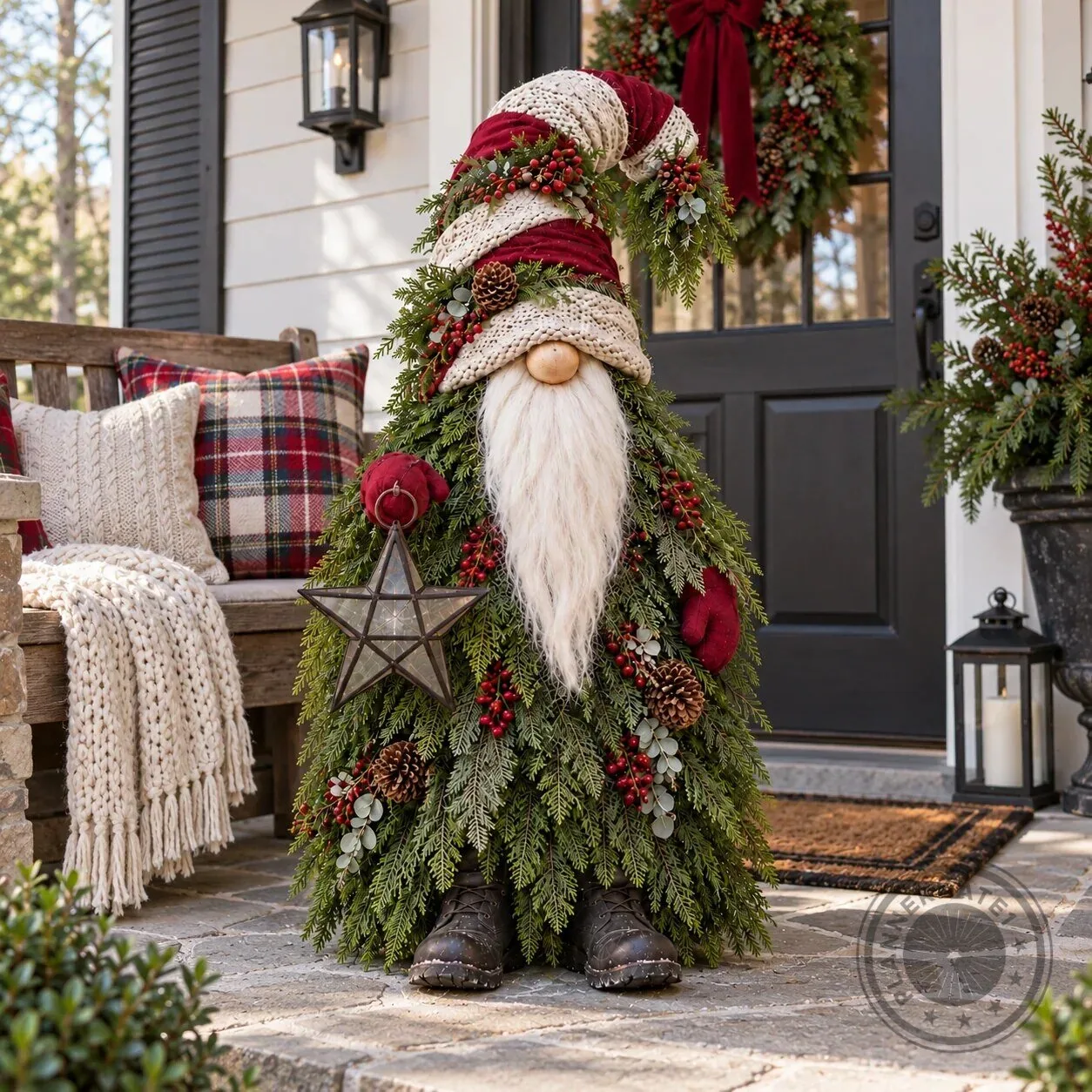 Christmas Evergreen Gnome with Star Lantern Holiday Decoration 16 Christmas Evergreen Gnome with Star Lantern Holiday Decoration
