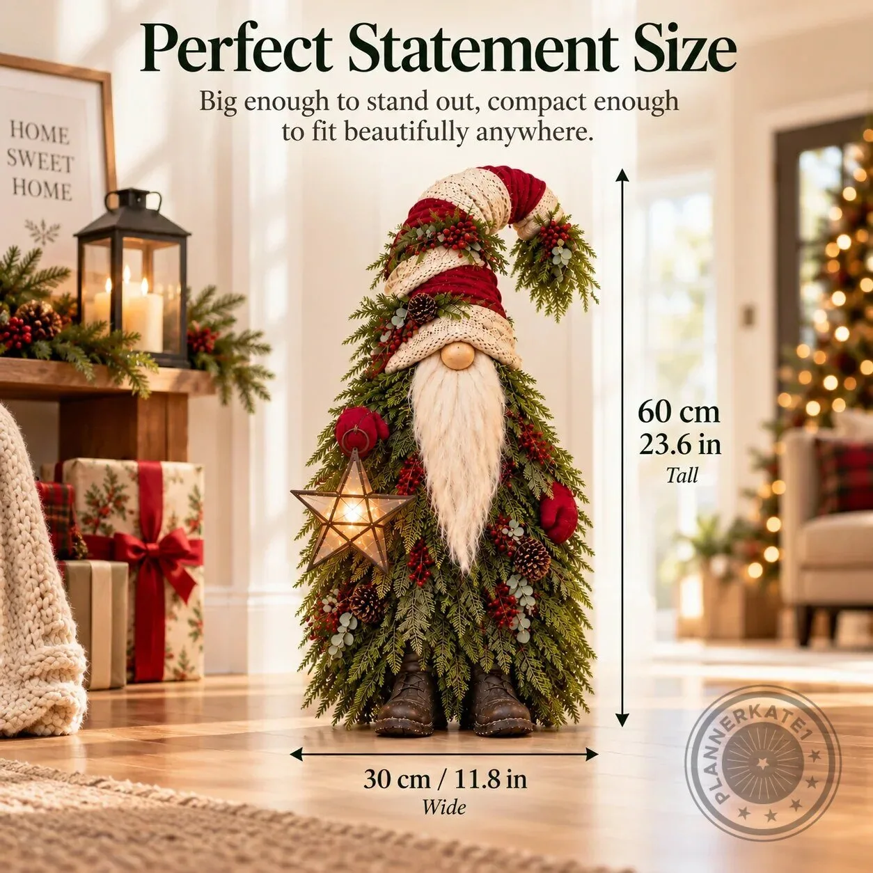 Christmas Evergreen Gnome with Star Lantern Holiday Decoration 17 Christmas Evergreen Gnome with Star Lantern Holiday Decoration