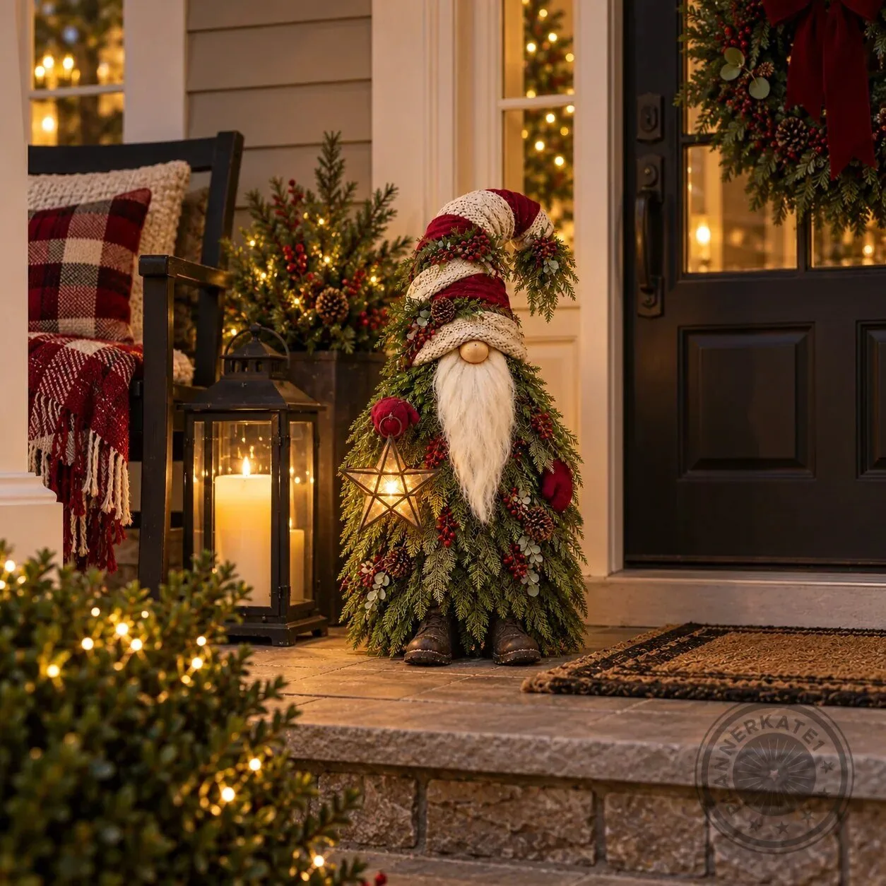 Christmas Evergreen Gnome with Star Lantern Holiday Decoration 18 Christmas Evergreen Gnome with Star Lantern Holiday Decoration