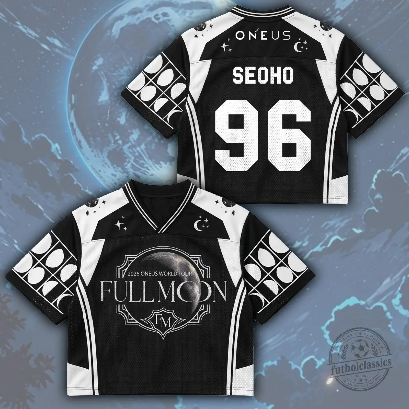 Oneus Full Moon World Tour Black and White To Moon 05 Baseball Jersey 7 Oneus Full Moon World Tour Black and White To Moon 05 Baseball Jersey