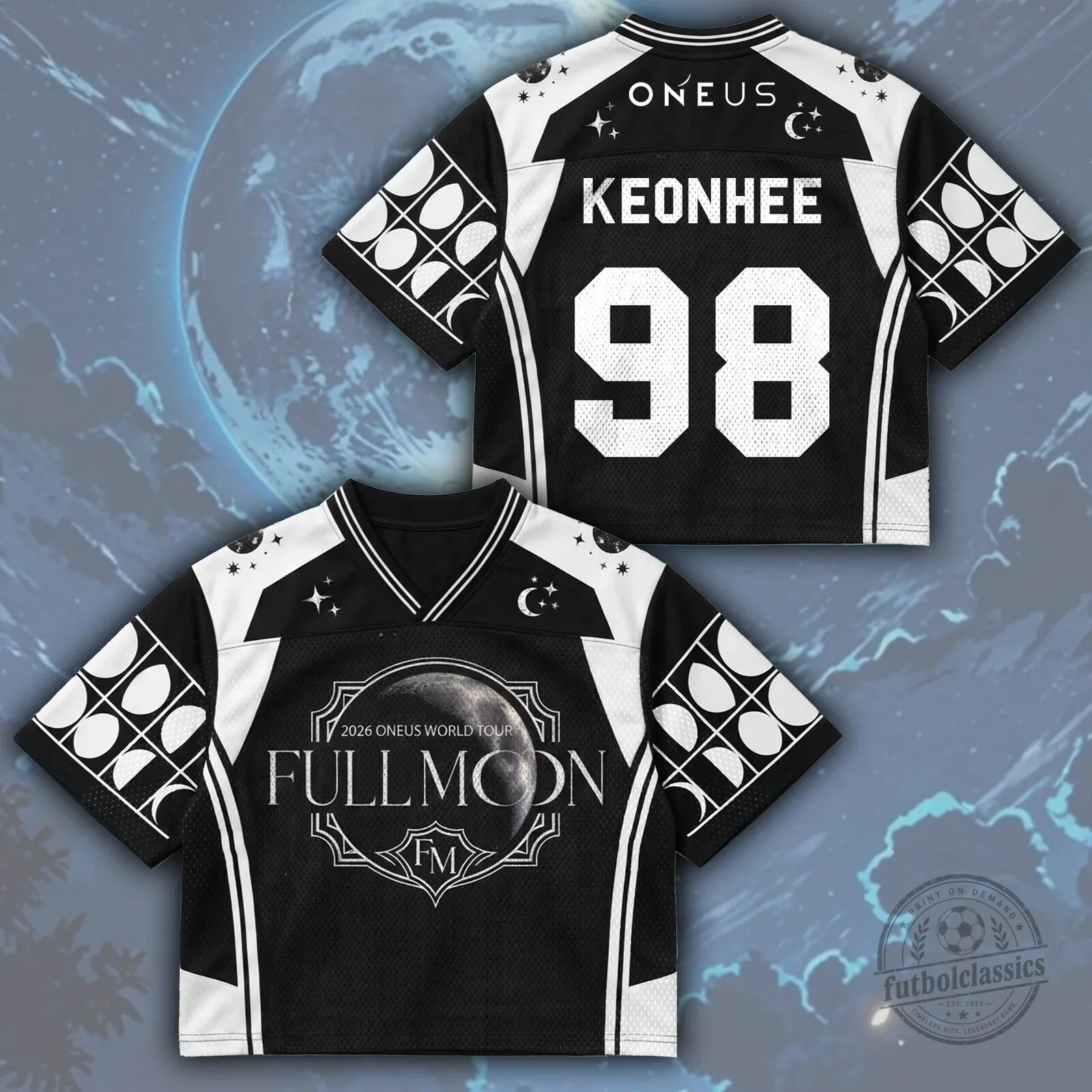 Oneus Full Moon World Tour Black and White To Moon 05 Baseball Jersey 9 Oneus Full Moon World Tour Black and White To Moon 05 Baseball Jersey