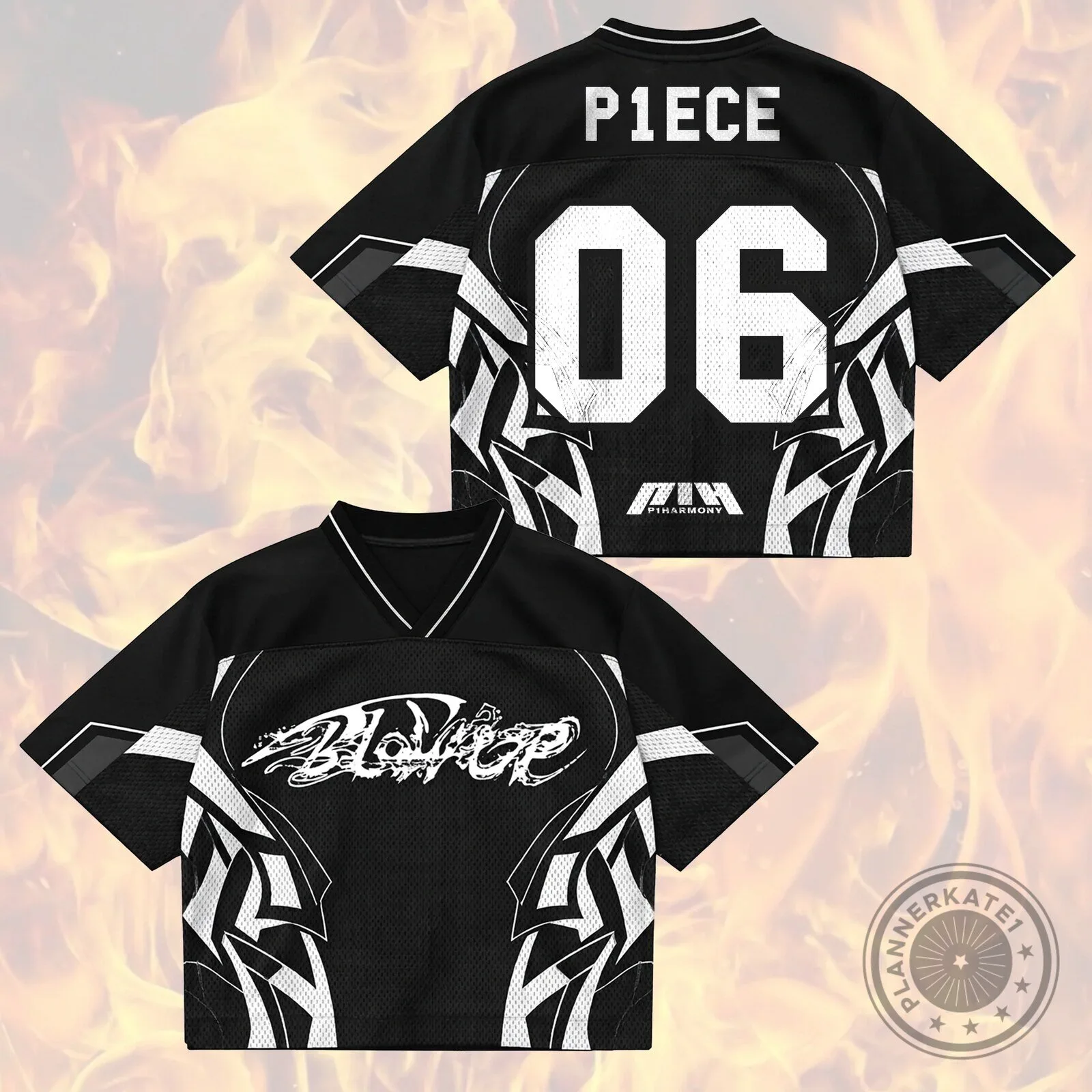 P1Harmony Blow Up Album Black Mesh Fan Edition Jersey