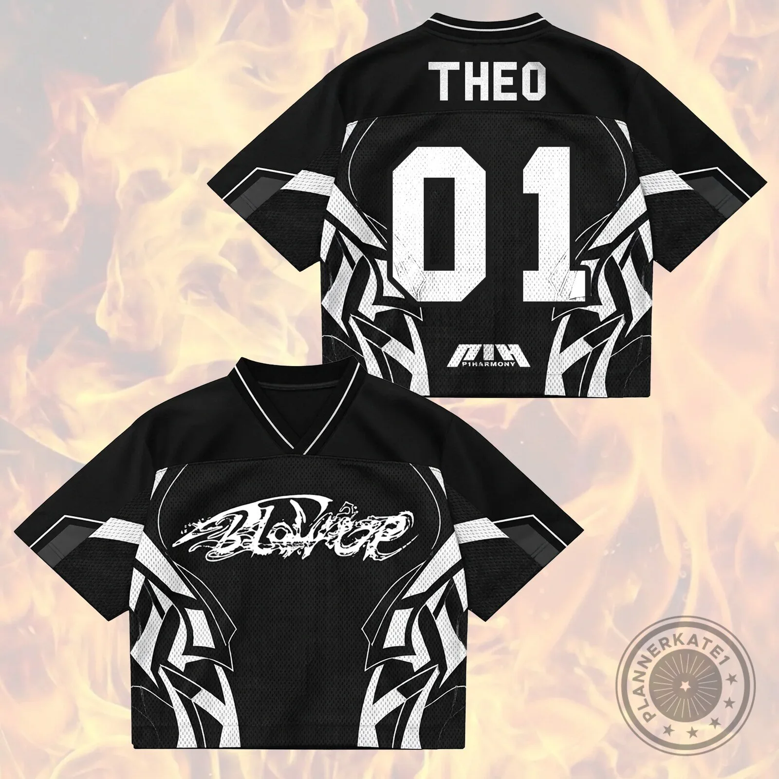 P1Harmony Blow Up Album Black Mesh Fan Edition Jersey 9 P1Harmony Blow Up Album Black Mesh Fan Edition Jersey