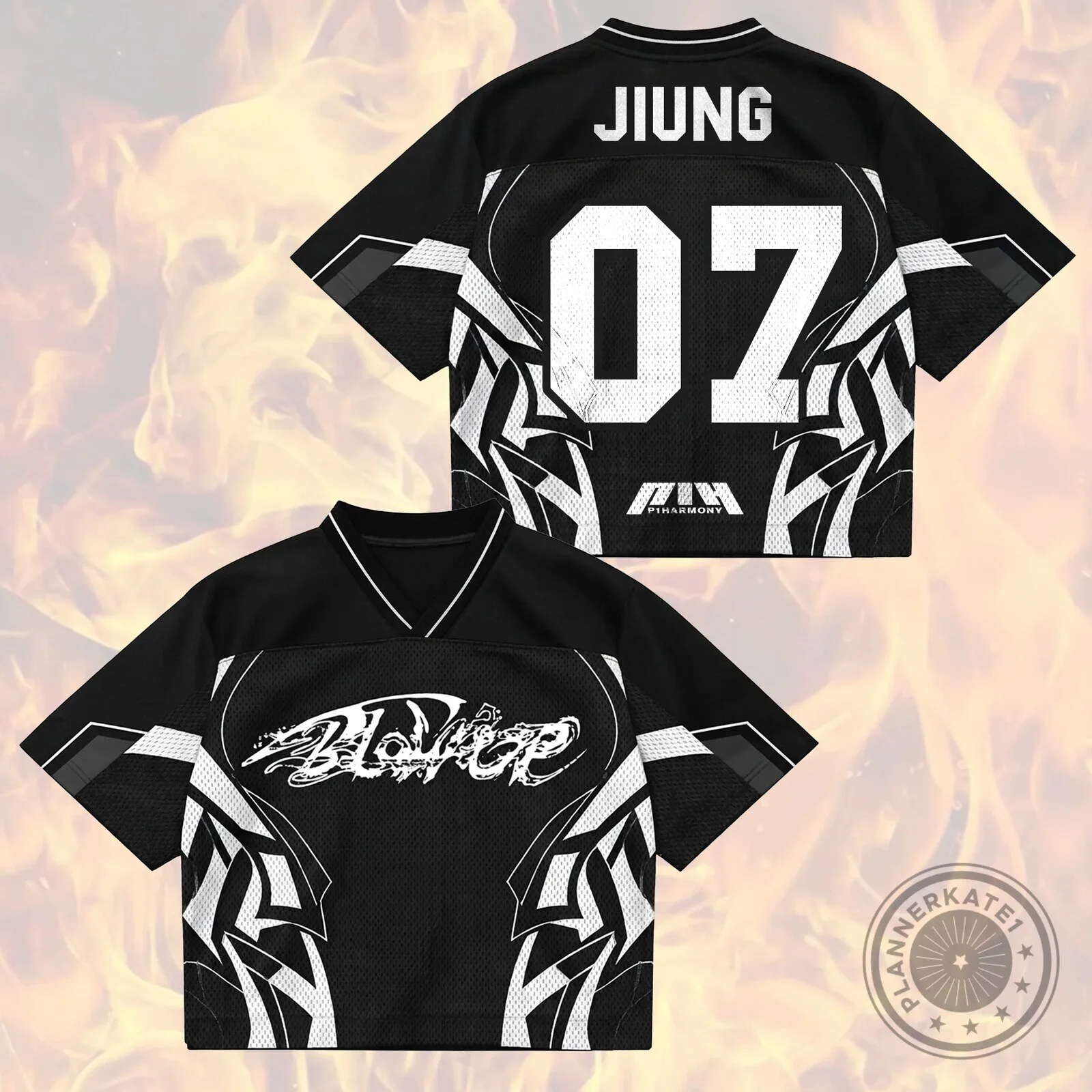 P1Harmony Blow Up Album Black Mesh Fan Edition Jersey 10 P1Harmony Blow Up Album Black Mesh Fan Edition Jersey