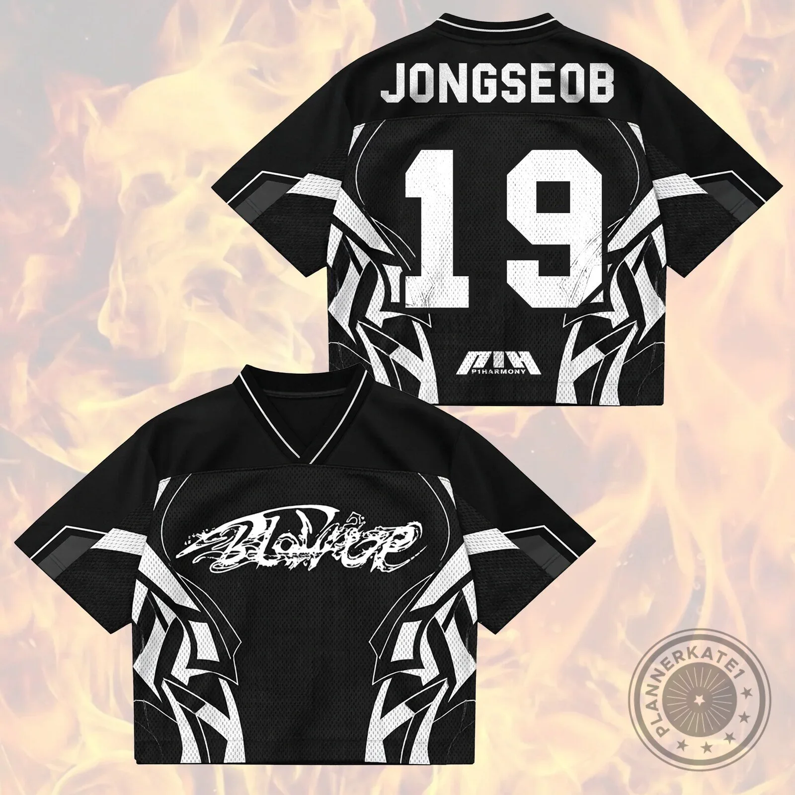 P1Harmony Blow Up Album Black Mesh Fan Edition Jersey 13 P1Harmony Blow Up Album Black Mesh Fan Edition Jersey