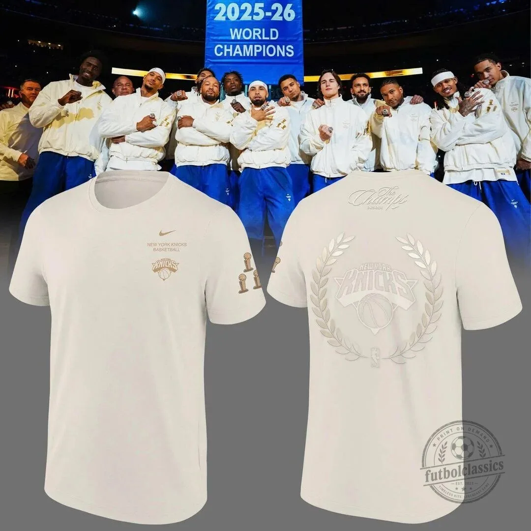 New York Knicks 2026 NBA Champions Standard Issue Cream T-Shirt