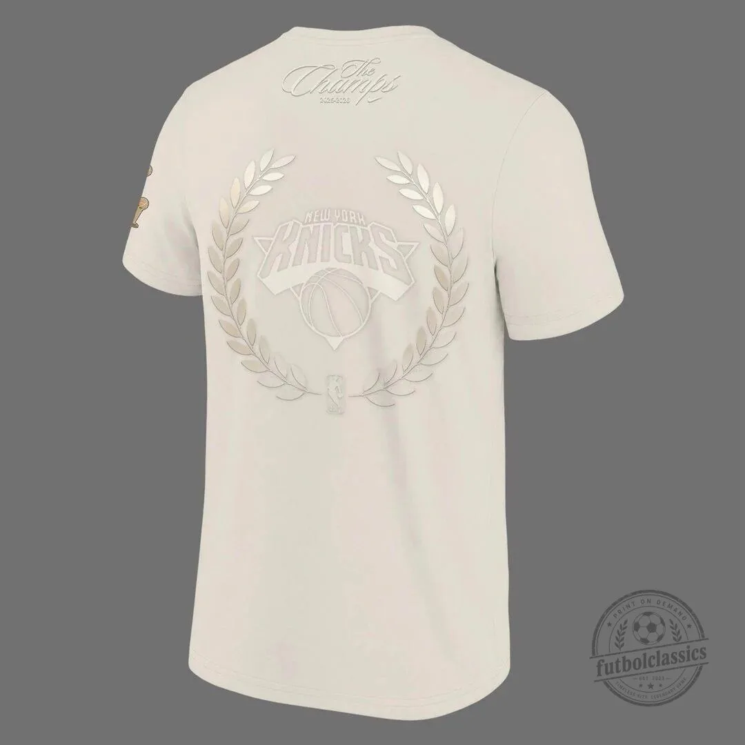 New York Knicks 2026 NBA Champions Standard Issue Cream T-Shirt 5 New York Knicks 2026 NBA Champions Standard Issue Cream T-Shirt