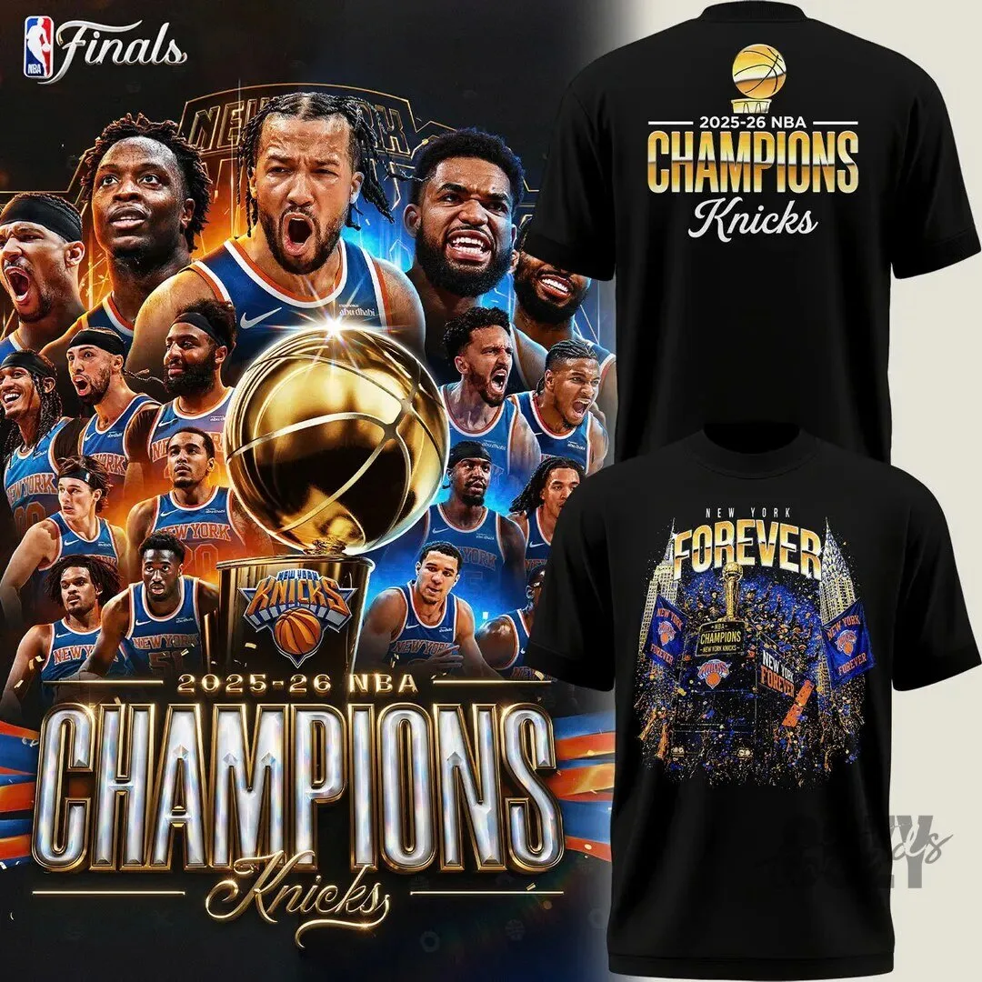 Knicks 2026 NBA Finals Champions Black T-Shirt