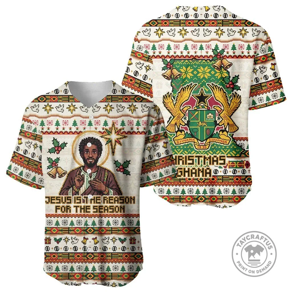 Ghana Jesus Is The Reason For The Season Christmas Baseball Jersey 5 Ghana Jesus Is The Reason For The Season Christmas Baseball Jersey