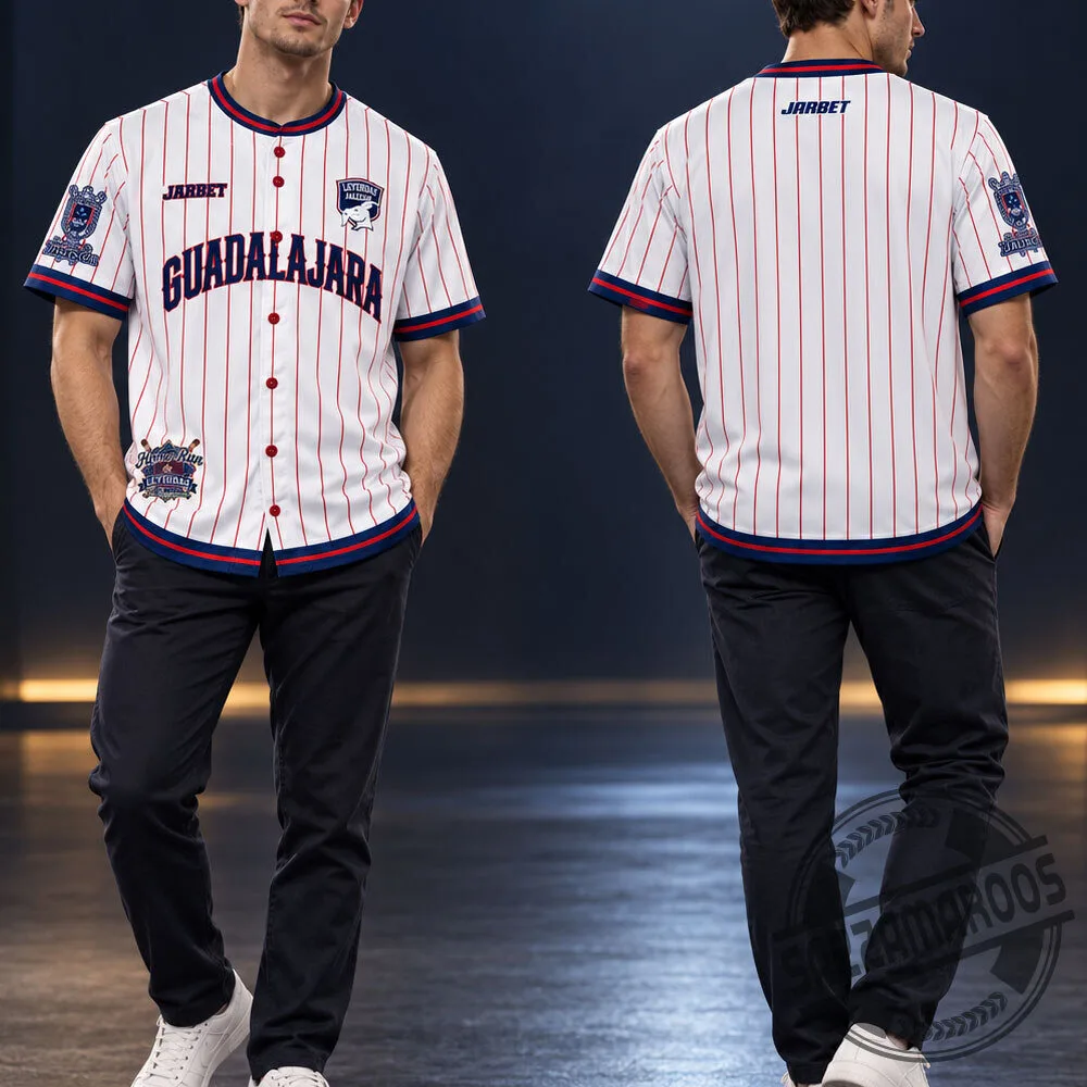 Guadalajara Leyendas de Jalisco Home Run White Pinstripe Baseball Jersey Shirt 4 Guadalajara Leyendas de Jalisco Home Run White Pinstripe Baseball Jersey Shirt